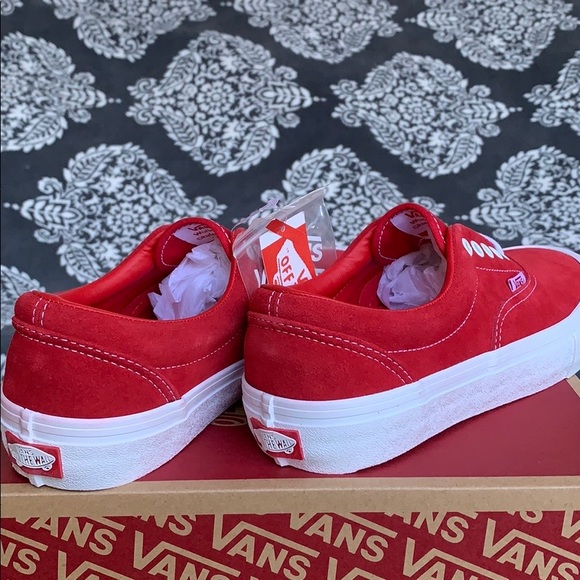 VANS ERA PRO SUEDE RED/WHITE Men’s - Picture 10 of 16
